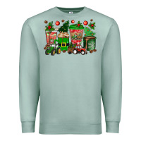 Seafoam christmas tractor coffee cups Premium Sweatshirt - texasbilliewilder