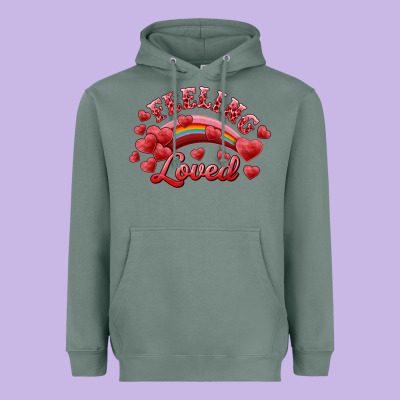Feeling Loved Valentine's Day Heavyweight Hoodie Designed By Ranaportraitstore