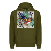 Army Green statue of liberty leopard Premium Hoodie - BundleAndBundleShop