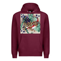 Burgundy statue of liberty leopard Premium Hoodie - BundleAndBundleShop