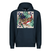 Navy statue of liberty leopard Premium Hoodie - BundleAndBundleShop