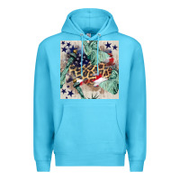 Ocean Blue statue of liberty leopard Premium Hoodie - BundleAndBundleShop