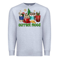 Heather Grey coffee cups current mood Premium Sweatshirt - texasbilliewilder