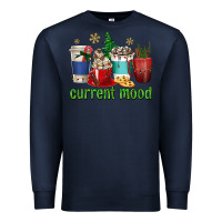 Navy coffee cups current mood Premium Sweatshirt - texasbilliewilder