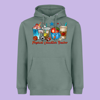 Physical Education Teacher Coffee Cups Heavyweight Hoodie Designed By Texasbilliewilder