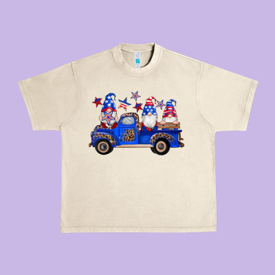 American Flag Gnomes Truck Urban Heavy Tee Designed By Artiststas