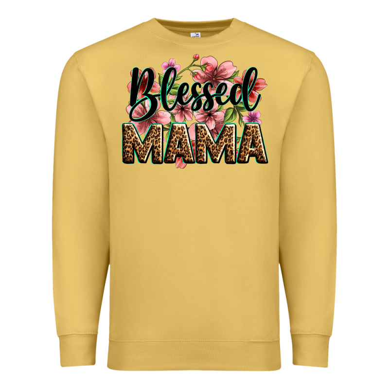 Flowers Blessed Mama Premium Sweatshirt by Zillion Design Studio | Teevron