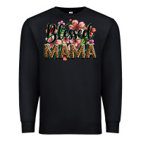 Black flowers blessed mama Premium Sweatshirt - Zillion Design Studio