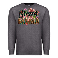 Charcoal Heather flowers blessed mama Premium Sweatshirt - Zillion Design Studio