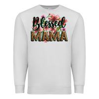 Dove Grey flowers blessed mama Premium Sweatshirt - Zillion Design Studio