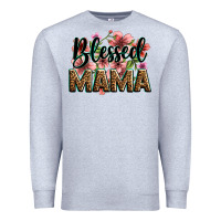 Heather Grey flowers blessed mama Premium Sweatshirt - Zillion Design Studio