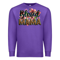 Purple flowers blessed mama Premium Sweatshirt - Zillion Design Studio