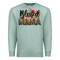 Seafoam flowers blessed mama Premium Sweatshirt - Zillion Design Studio