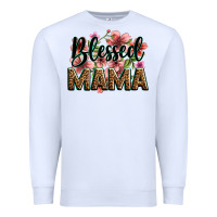 White flowers blessed mama Premium Sweatshirt - Zillion Design Studio