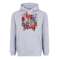Heather Grey hey batter batter swing Heavyweight Hoodie - Zillion Design Studio