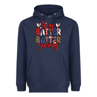 Navy hey batter batter swing Heavyweight Hoodie - Zillion Design Studio
