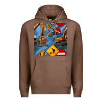 Chestnut excavator seamless pattern Premium Hoodie - BundleAndBundleShop