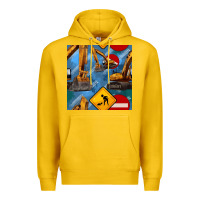 Lemon excavator seamless pattern Premium Hoodie - BundleAndBundleShop