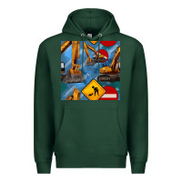 Sports Green excavator seamless pattern Premium Hoodie - BundleAndBundleShop