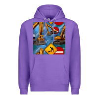 Purple excavator seamless pattern Premium Hoodie - BundleAndBundleShop