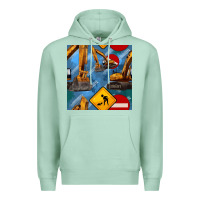 Seafoam excavator seamless pattern Premium Hoodie - BundleAndBundleShop