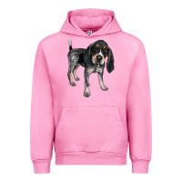 Fuchsia Pink bluetick coonhound Urban Hoodie - LillyAllenDesigns
