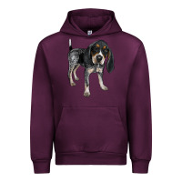 Mauve Wine bluetick coonhound Urban Hoodie - LillyAllenDesigns