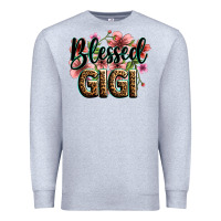 Heather Grey flowers blessed gigi Premium Sweatshirt - Zillion Design Studio