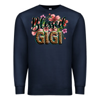 Navy flowers blessed gigi Premium Sweatshirt - Zillion Design Studio