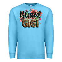 Ocean Blue flowers blessed gigi Premium Sweatshirt - Zillion Design Studio