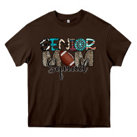 Chocolate Brown senior mom squad football design Heavy Core Tee - CowhideDigitalArt