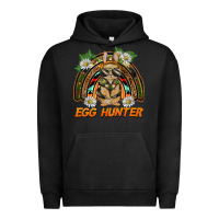 Pigment Black easter egg hunter  rabbit rainbow Urban Hoodie - BarkalooDesign
