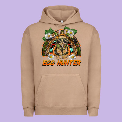 Easter Egg Hunter  Rabbit Rainbow Urban Hoodie Designed By Barkaloodesign