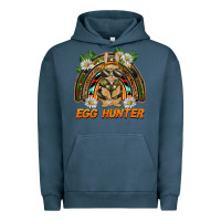 Pigment Midnight Navy easter egg hunter  rabbit rainbow Urban Hoodie - BarkalooDesign