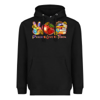 Black peace love teach Heavyweight Hoodie - texasbilliewilder