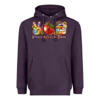 Plum peace love teach Heavyweight Hoodie - texasbilliewilder