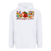 White peace love teach Heavyweight Hoodie - texasbilliewilder