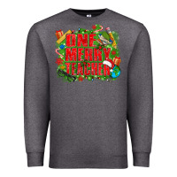 Charcoal Heather one merry teacher Premium Sweatshirt - texasbilliewilder