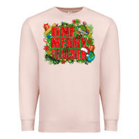 Pale Pink one merry teacher Premium Sweatshirt - texasbilliewilder