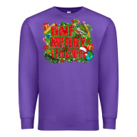 Purple one merry teacher Premium Sweatshirt - texasbilliewilder