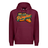Burgundy hello pumpkin black Premium Hoodie - JahusDesignShop