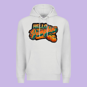 Hello Pumpkin Black Premium Hoodie Designed By Jahusdesignshop
