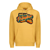 Mustard hello pumpkin black Premium Hoodie - JahusDesignShop