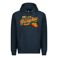 Navy hello pumpkin black Premium Hoodie - JahusDesignShop