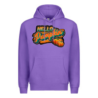 Purple hello pumpkin black Premium Hoodie - JahusDesignShop