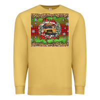 Antique Gold Christmas school bus Premium Sweatshirt - texasbilliewilder