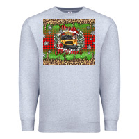 Heather Grey Christmas school bus Premium Sweatshirt - texasbilliewilder