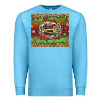 Ocean Blue Christmas school bus Premium Sweatshirt - texasbilliewilder