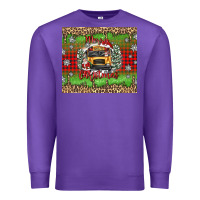 Purple Christmas school bus Premium Sweatshirt - texasbilliewilder