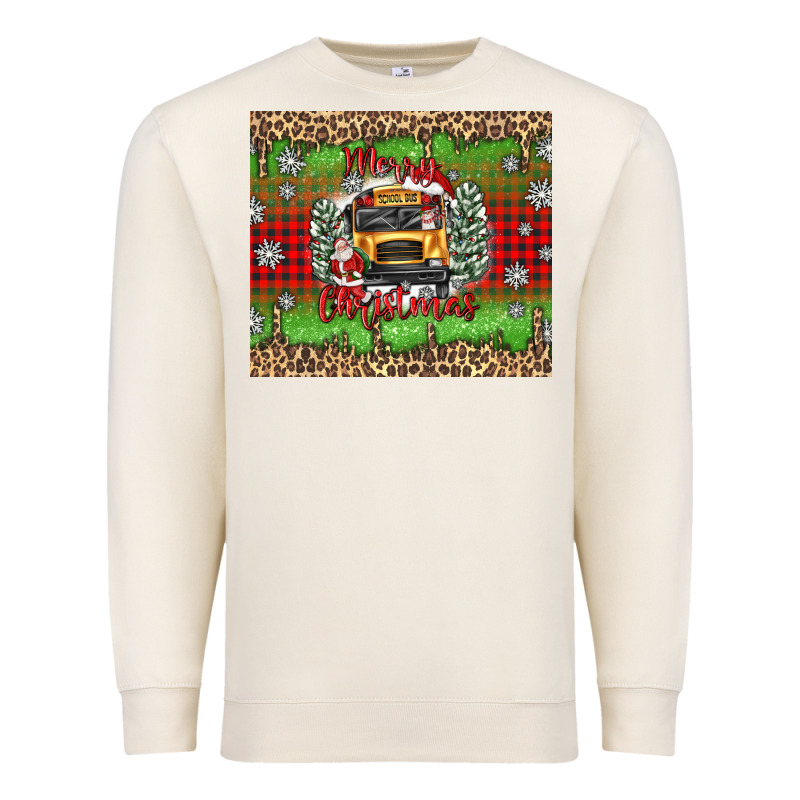 Christmas School Bus Premium Sweatshirt by texasbilliewilder | Teevron